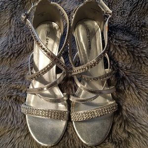 Silver Rhinestone Wedges